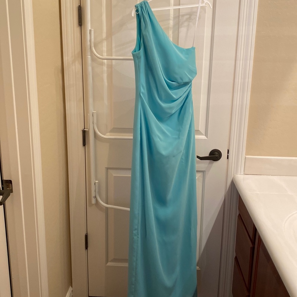 One shoulder evening dress